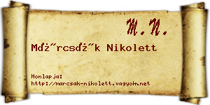 Márcsák Nikolett névjegykártya